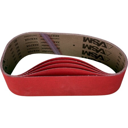 Pferd Coated Belt, Co-Cool, 4"x36", 80 Grit, 4" W, 36" L, Coated, Ceramic Oxide, 80 Grit 49661